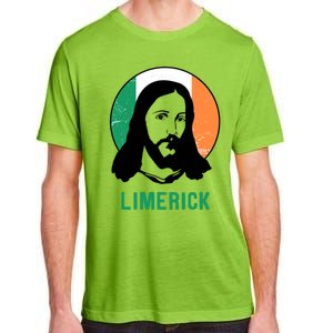 Limerick Ireland Flag Jesus St Patricks Day Cool Gift Adult ChromaSoft Performance T-Shirt