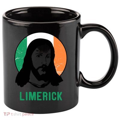 Limerick Ireland Flag Jesus St Patricks Day Cool Gift 11oz C Handle Ceramic Mug