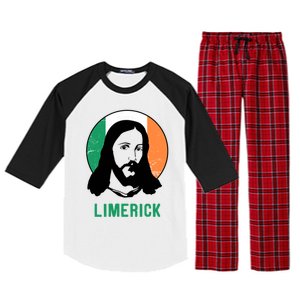 Limerick Ireland Flag Jesus St Patricks Day Cool Gift Raglan Sleeve Pajama Set