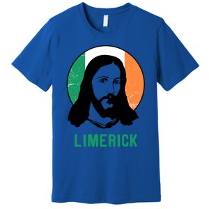 Limerick Ireland Flag Jesus St Patricks Day Cool Gift Premium T-Shirt