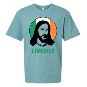 Limerick Ireland Flag Jesus St Patricks Day Cool Gift Sueded Cloud Jersey T-Shirt