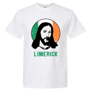 Limerick Ireland Flag Jesus St Patricks Day Cool Gift Garment-Dyed Heavyweight T-Shirt