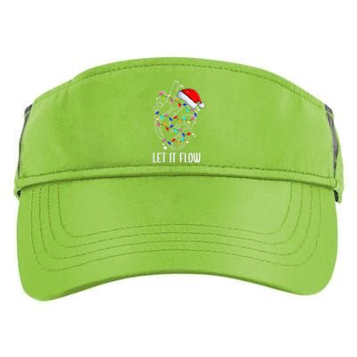 Let It Flow Anatomy Heart Cardiac Nurse Santa Hat Xmas Adult Drive Performance Visor