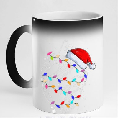 Let It Flow Anatomy Heart Cardiac Nurse Santa Hat Xmas 11oz Black Color Changing Mug