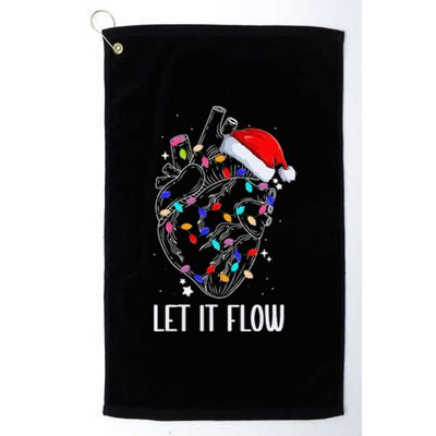 Let It Flow Anatomy Heart Cardiac Nurse Santa Hat Xmas Platinum Collection Golf Towel