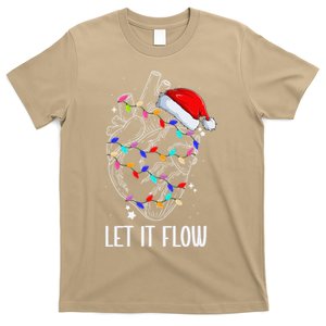 Let It Flow Anatomy Heart Cardiac Nurse Santa Hat Xmas T-Shirt