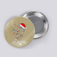 Let It Flow Anatomy Heart Cardiac Nurse Santa Hat Xmas Button