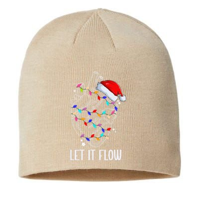 Let It Flow Anatomy Heart Cardiac Nurse Santa Hat Xmas Sustainable Beanie