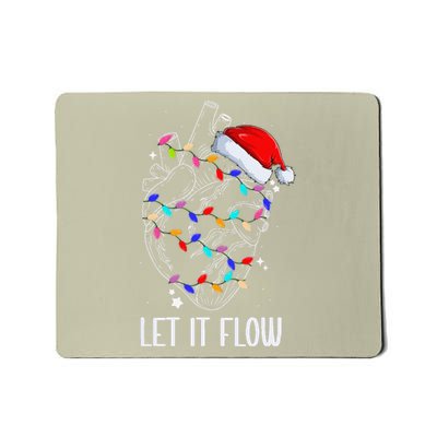 Let It Flow Anatomy Heart Cardiac Nurse Santa Hat Xmas Mousepad