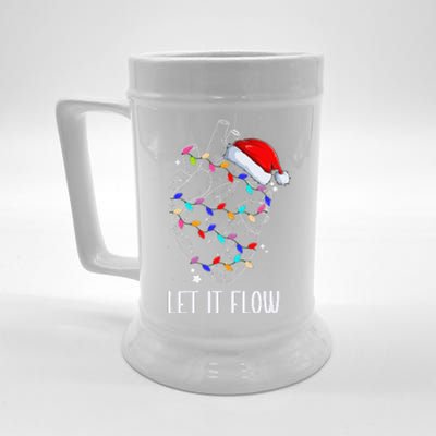 Let It Flow Anatomy Heart Cardiac Nurse Santa Hat Xmas Beer Stein