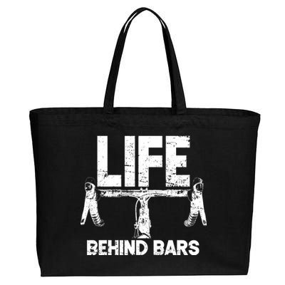 Life Behind Bars Bicycle  Cotton Canvas Jumbo Tote