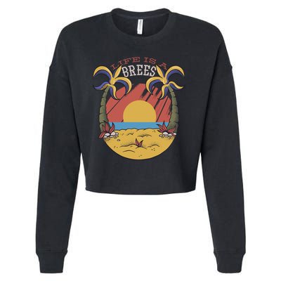 Life Is A Brees Cropped Pullover Crew