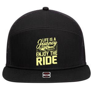 Life Is A Journey Enjoy The Ride Classic Car 7 Panel Mesh Trucker Snapback Hat