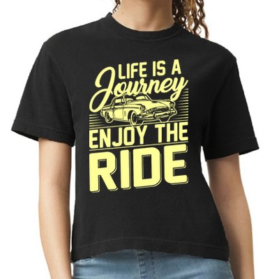 Life Is A Journey Enjoy The Ride Classic Car Comfort Colors Boxy T-Shirt