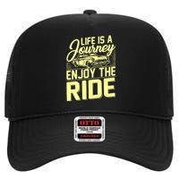 Life Is A Journey Enjoy The Ride Classic Car High Crown Mesh Back Trucker Hat