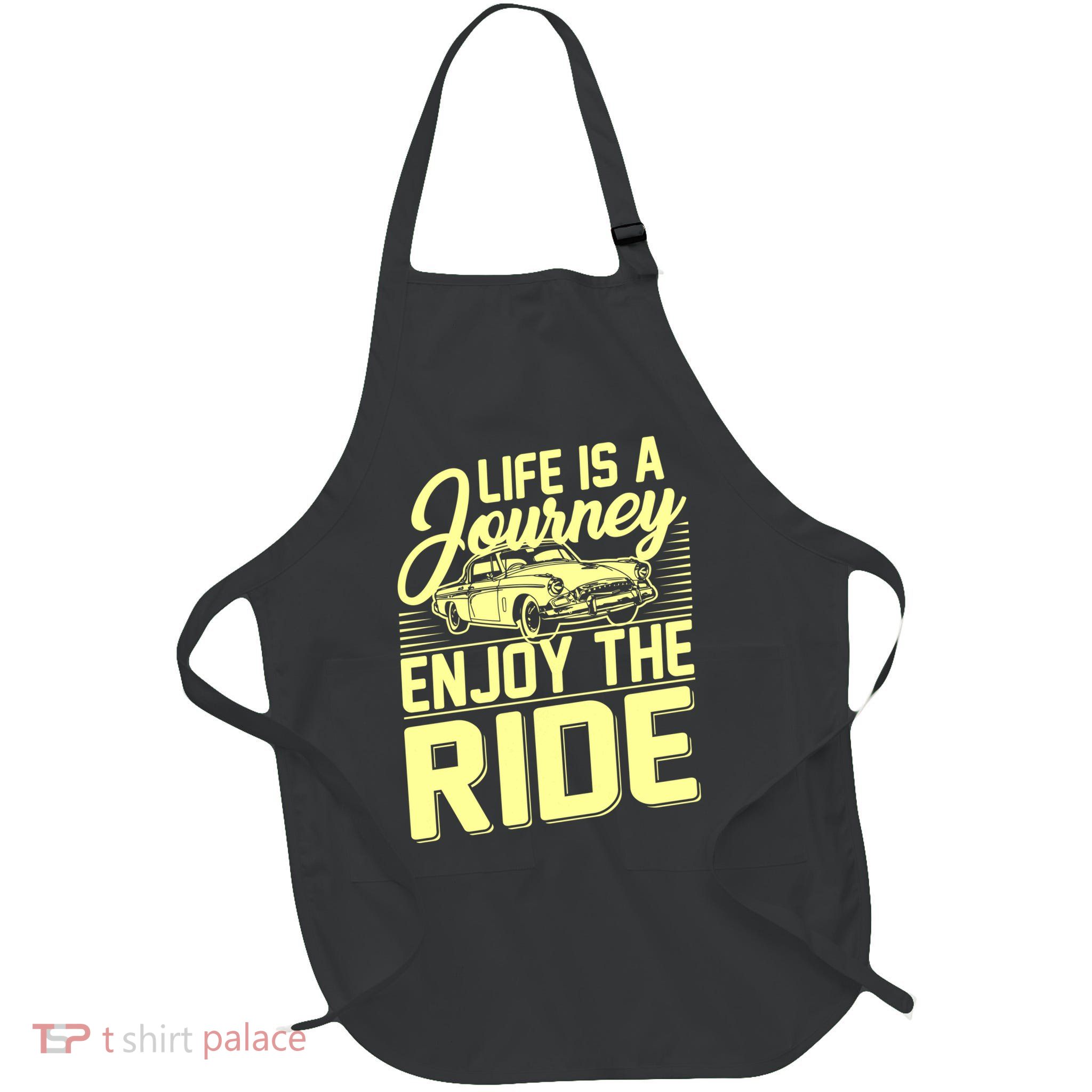 Life Is A Journey Enjoy The Ride Classic Car Full-Length Apron With Pockets