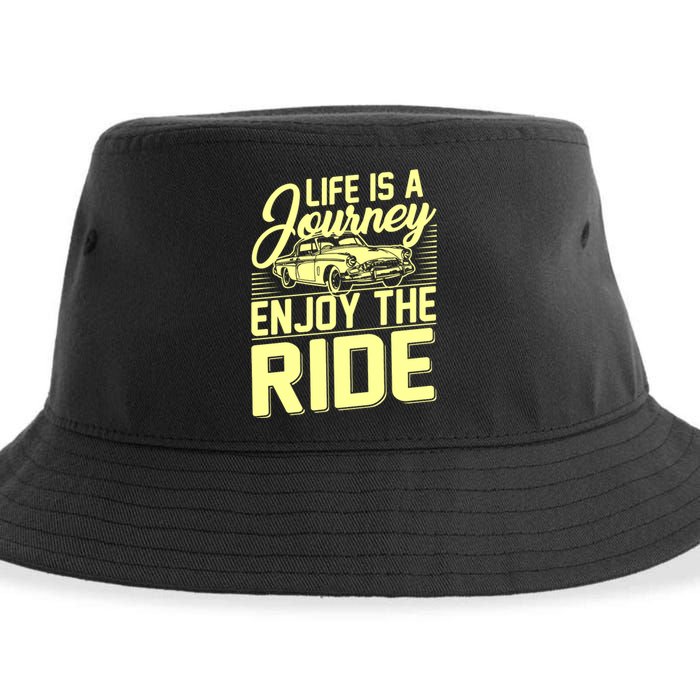 Life Is A Journey Enjoy The Ride Classic Car Sustainable Bucket Hat