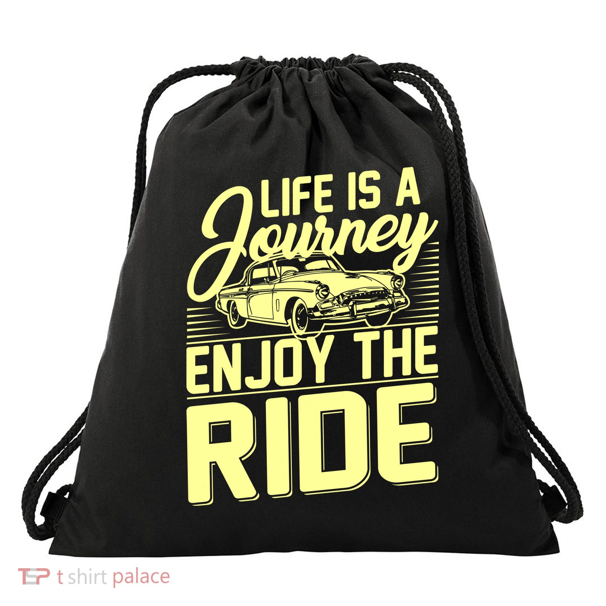 Life Is A Journey Enjoy The Ride Classic Car Drawstring Bag