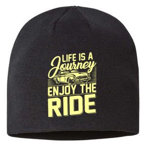 Life Is A Journey Enjoy The Ride Classic Car Sustainable Beanie