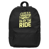 Life Is A Journey Enjoy The Ride Classic Car 16 in Basic Backpack