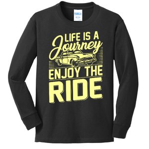 Life Is A Journey Enjoy The Ride Classic Car Kids Long Sleeve Shirt