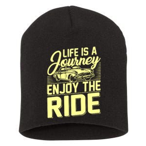 Life Is A Journey Enjoy The Ride Classic Car Short Acrylic Beanie