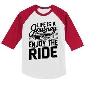 Life Is A Journey Enjoy The Ride Classic Car Kids Colorblock Raglan Jersey