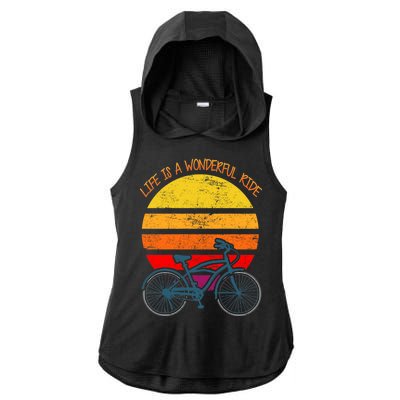 Life Is A Wonderful Ride Ladies PosiCharge Tri-Blend Wicking Draft Hoodie Tank