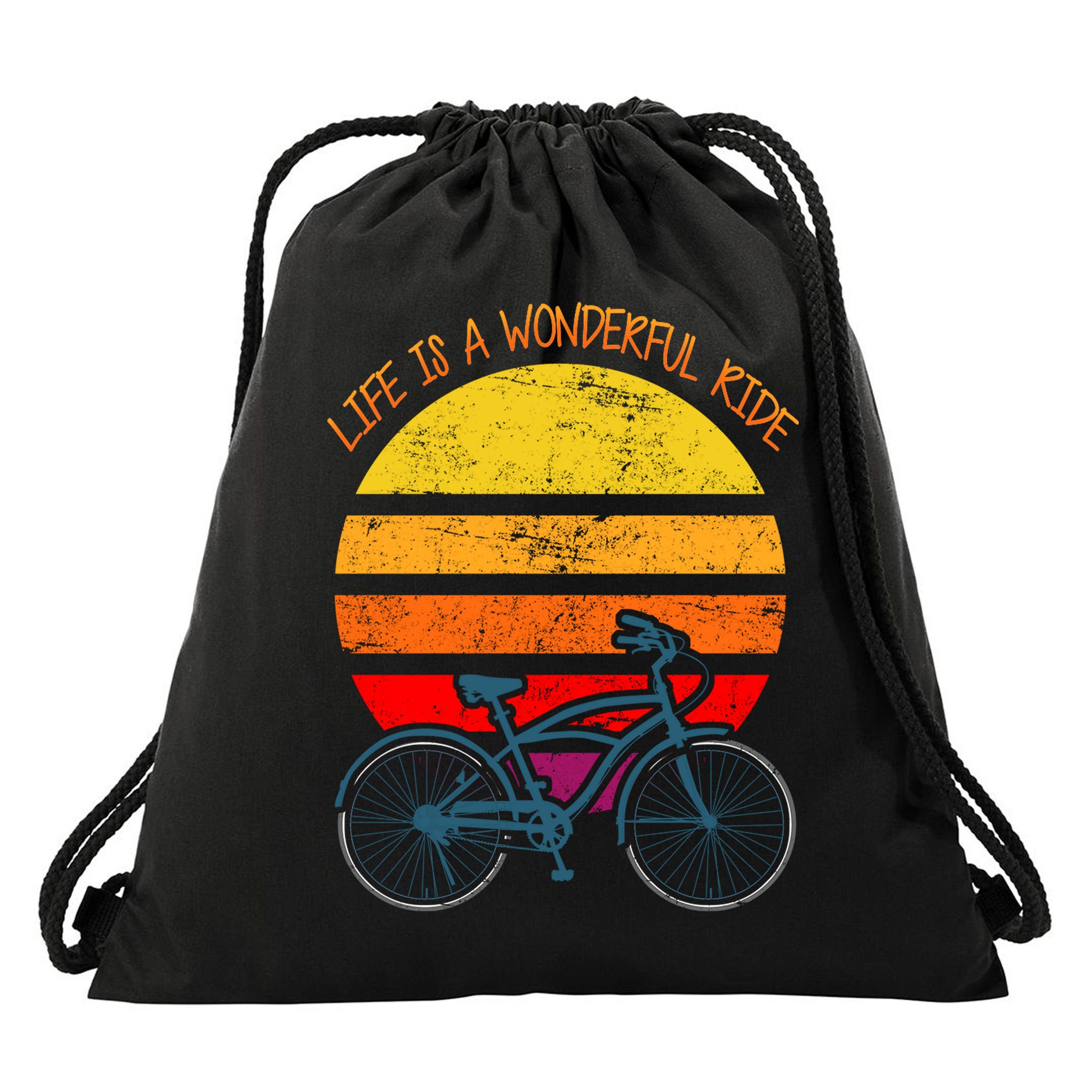 Life Is A Wonderful Ride Drawstring Bag