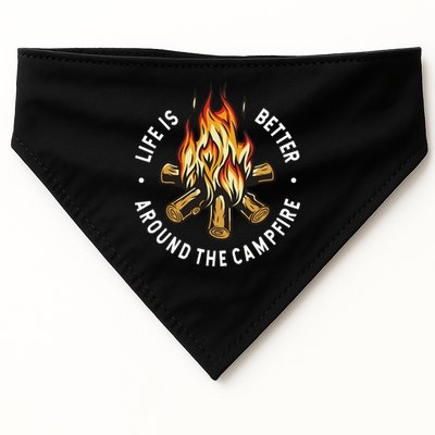 Life Is Better Around The Campfire USA-Made Doggie Bandana