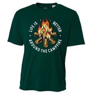 Life Is Better Around The Campfire Cooling Performance Crew T-Shirt