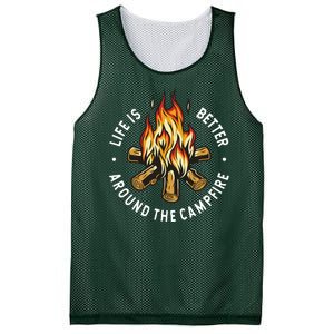 Life Is Better Around The Campfire Mesh Reversible Basketball Jersey Tank