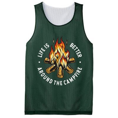 Life Is Better Around The Campfire Mesh Reversible Basketball Jersey Tank