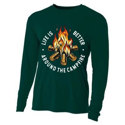 Life Is Better Around The Campfire Cooling Performance Long Sleeve Crew
