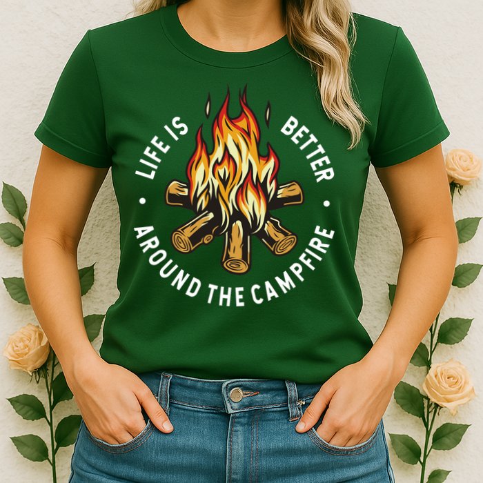 Life Is Better Around The Campfire Womens T-Shirt