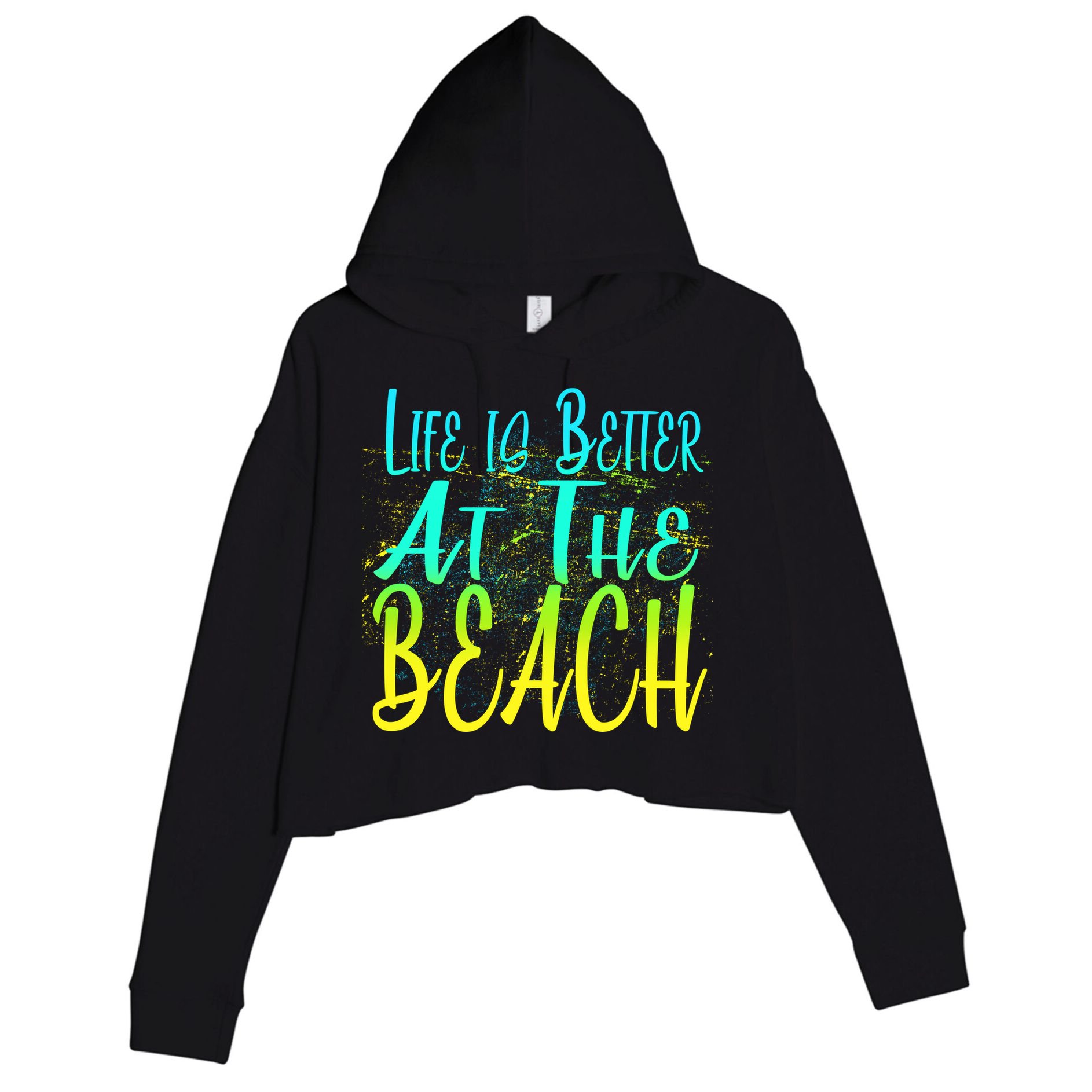 Life Is Better At The Beach Crop Fleece Hoodie