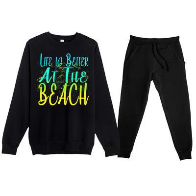 Life Is Better At The Beach Premium Crewneck Sweatsuit Set