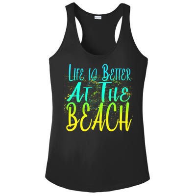 Life Is Better At The Beach Ladies PosiCharge Competitor Racerback Tank