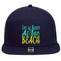Life Is Better At The Beach 7 Panel Mesh Trucker Snapback Hat