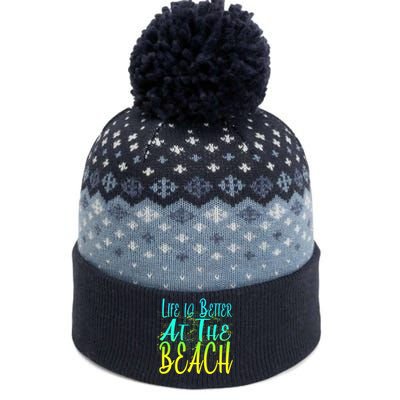 Life Is Better At The Beach The Baniff Cuffed Pom Beanie