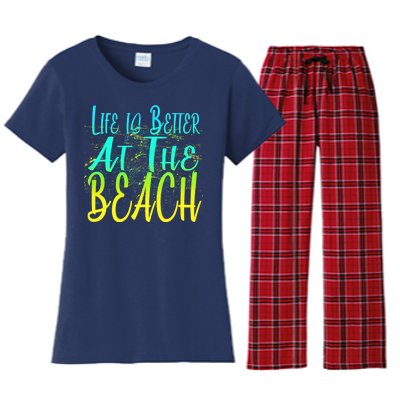 Life Is Better At The Beach Women's Flannel Pajama Set