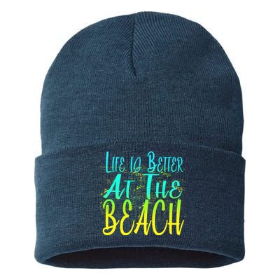 Life Is Better At The Beach Sustainable Knit Beanie