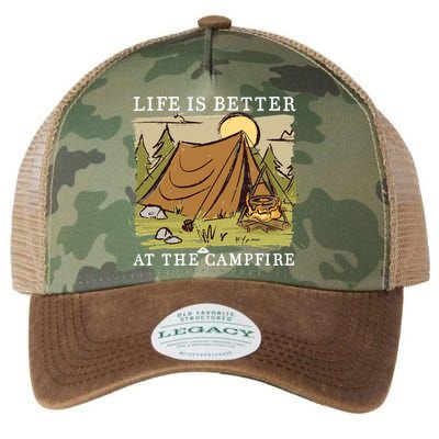 Life Is Better At The Campfire Legacy Tie Dye Trucker Hat