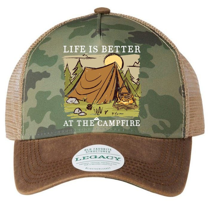 Life Is Better At The Campfire Legacy Tie Dye Trucker Hat