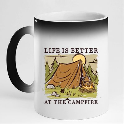 Life Is Better At The Campfire 11oz Black Color Changing Mug