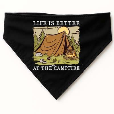 Life Is Better At The Campfire USA-Made Doggie Bandana