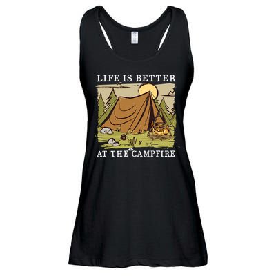Life Is Better At The Campfire Ladies Essential Flowy Tank