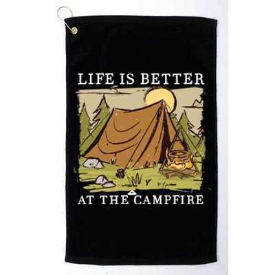 Life Is Better At The Campfire Platinum Collection Golf Towel