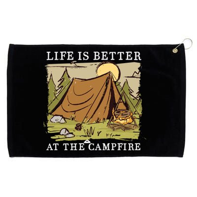 Life Is Better At The Campfire Grommeted Golf Towel