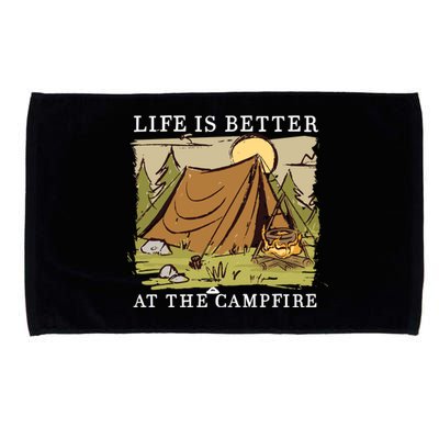 Life Is Better At The Campfire Microfiber Hand Towel